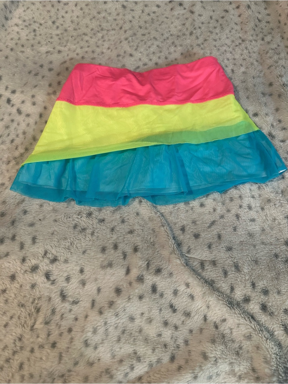 Lucky in Love Neon Pink, Yellow & Blue Skater Skirt